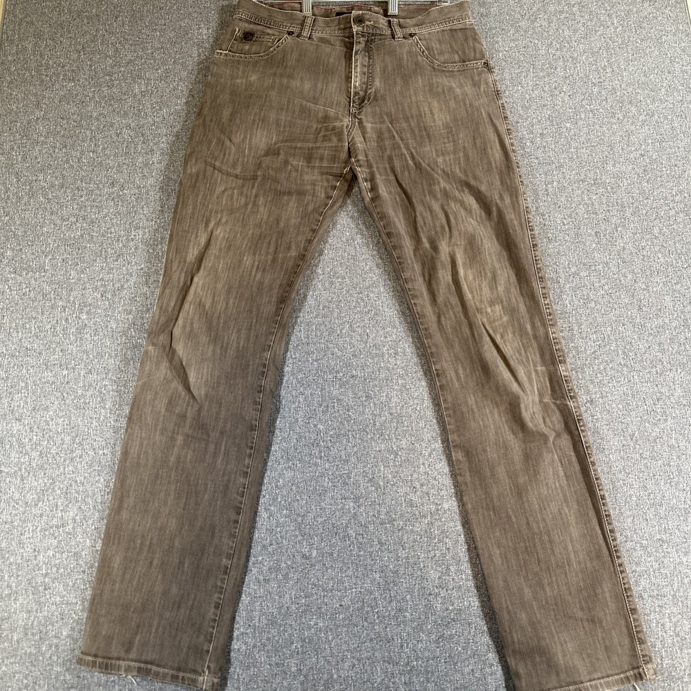 Alberto Modern Fit Jeans 33x36 Brown Stretch Denim Mens Casual Pants Y2K